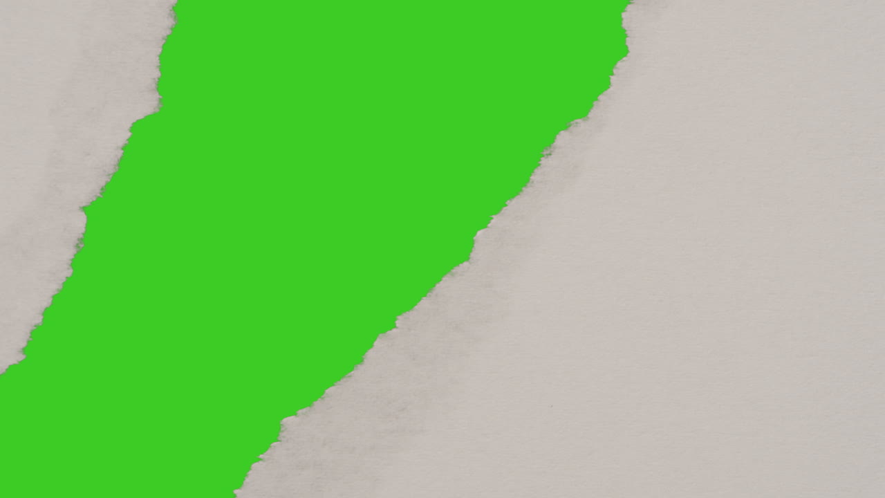 8 아래의 녹색 화면 배경을 드러내는 종이 줄무가 어지고 있습니다.