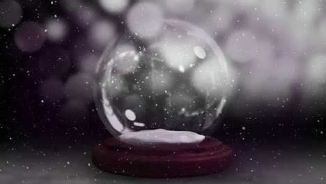 animation of snow falling over snow ball