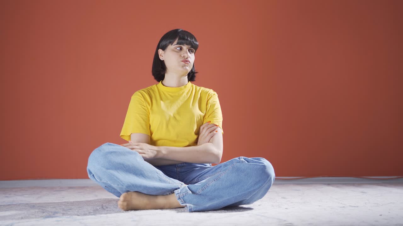 스트레스를 받은 여자.