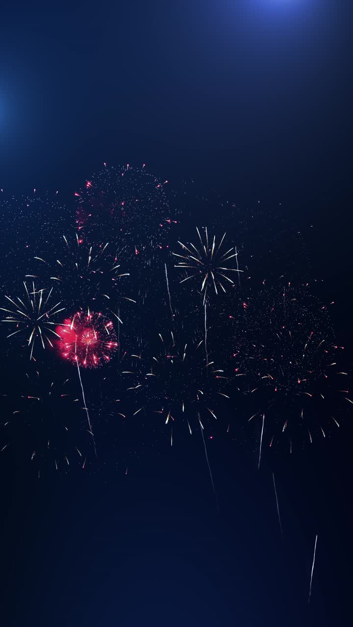 Real fireworks display on dark sky event celebration explosions fireworks background of night sky