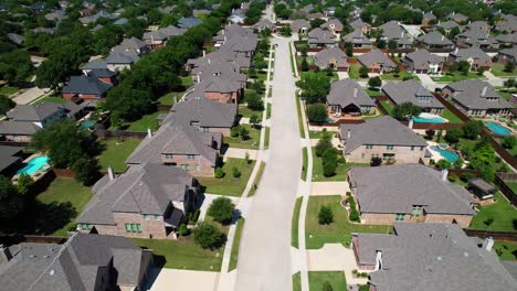 aerial footage of a neighborhood in flowermound texas