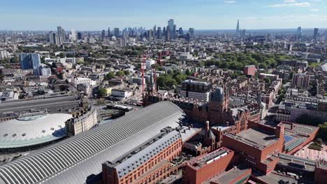 kings cross station london uk drone,aerial