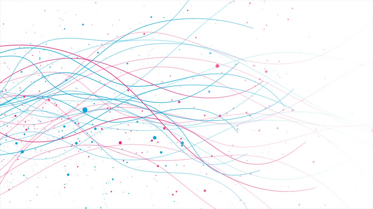 líneas onduladas y puntos azules rosados fondo de movimiento mínimo abstracto