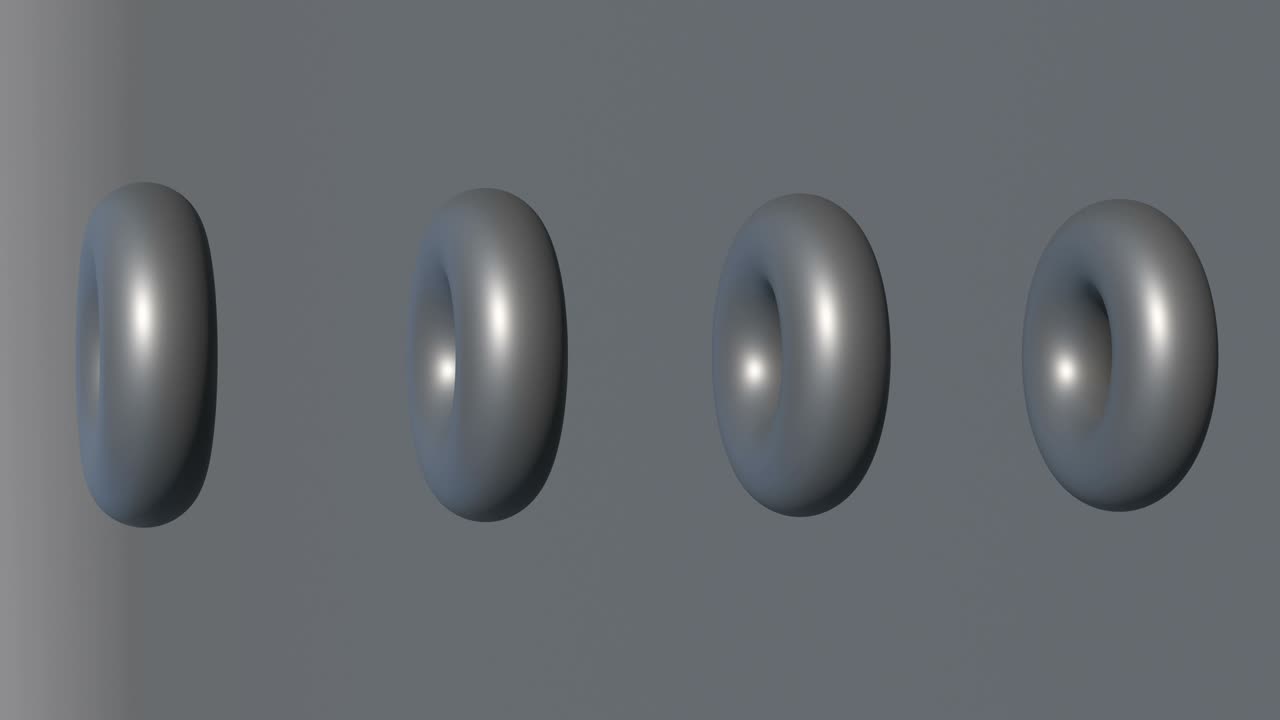 золотой мягкий шар пролетает через черный серый тор, способный бесперебойно закручивать 4 км.