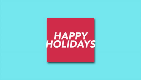 felices fiestas en marco rojo en gradiente moderno azul