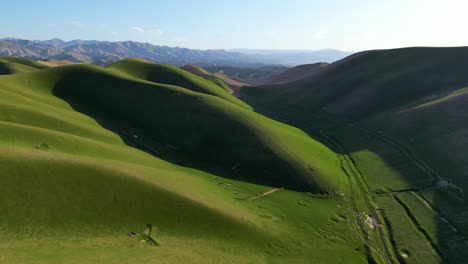 aerial view of the green mountains and peaceful nature