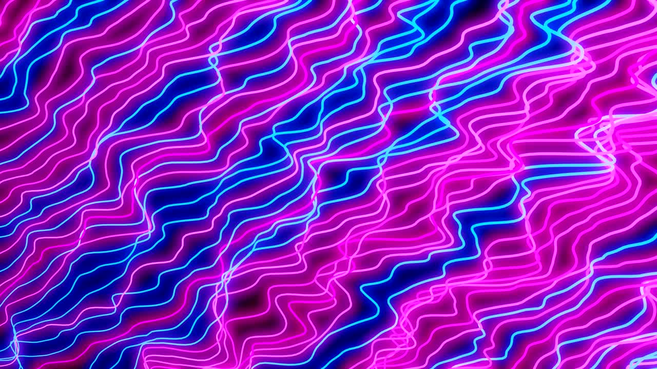 4K Abstract ultraviolet light glowing neon lines.