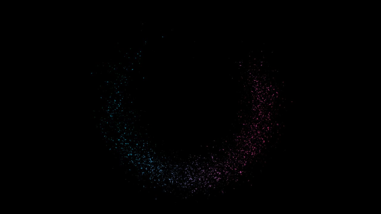 fondo de movimiento abstracto de partículas brillantes de neón azul púrpura