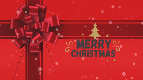 Animation-of-merry-christmas-text-over-present