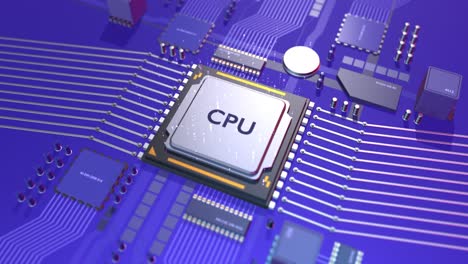 cpu processor on circuit board. artificial intelligence and neural networking.