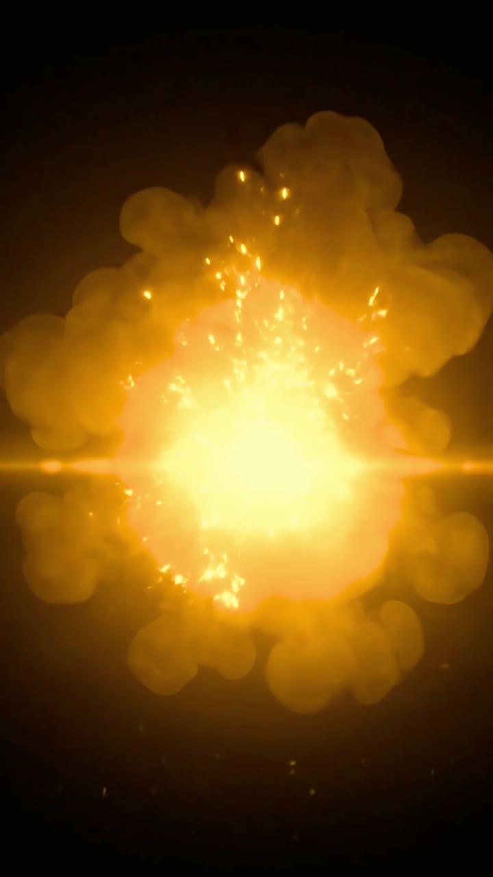 Golden Light Bursting from Expanding Smoke Cloud