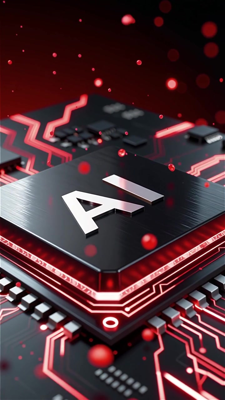 Fundo Tecnológico Futurista de Placa-Mãe com Chip de IA