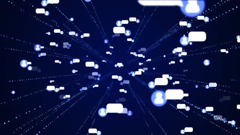 connecting people on the internet, social network connections nodes transforming loop animation.