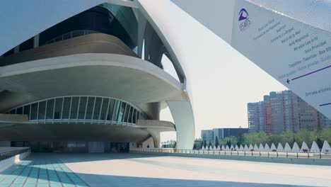 exterior of the science museum of catalonia in valencia, spain