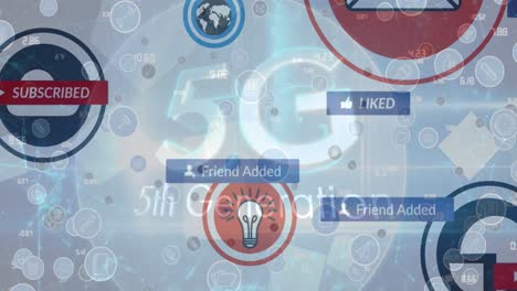 5g-Text,-Digitale-Symbole-Und-Netzwerk-Von-Verbindungen-Vor-Blauem-Hintergrund