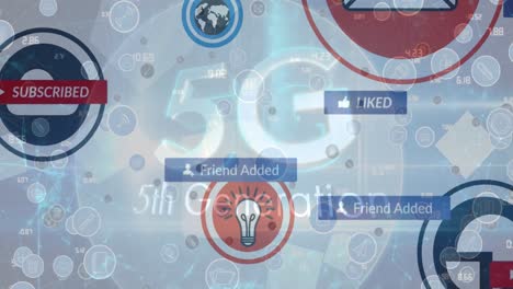 5g-text,-digital-icons-and-network-of-connections-against-blue-background