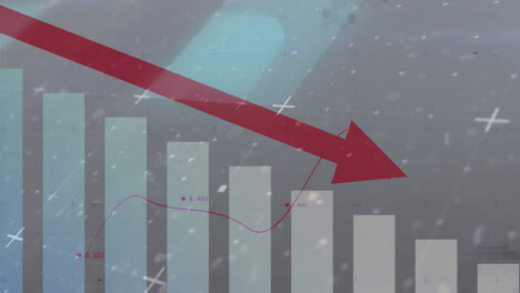 animation of financial data processing over grey background