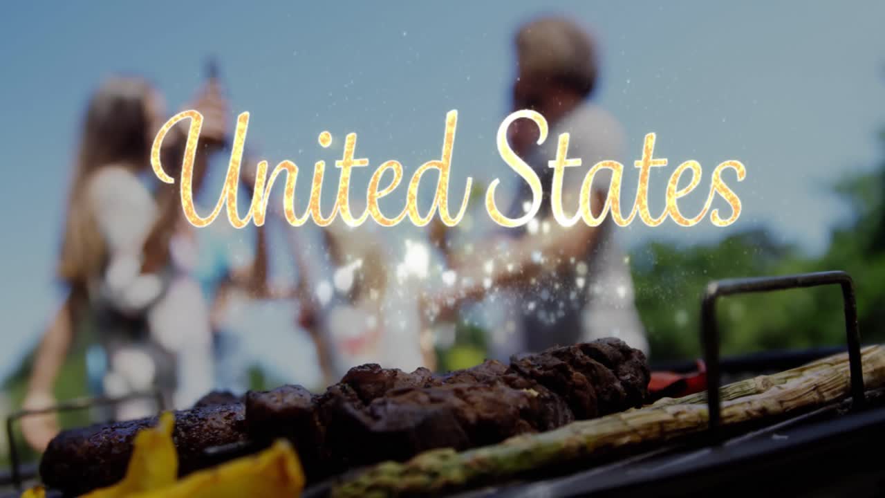 미국 텍스트와 파티하는 사람들 4k