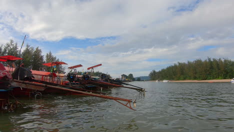 SLOW-MOTION-|-Docked-Beached-boats-in-Thailand