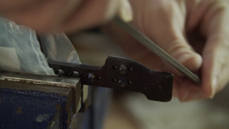 Craftman in a home workshop. 4K