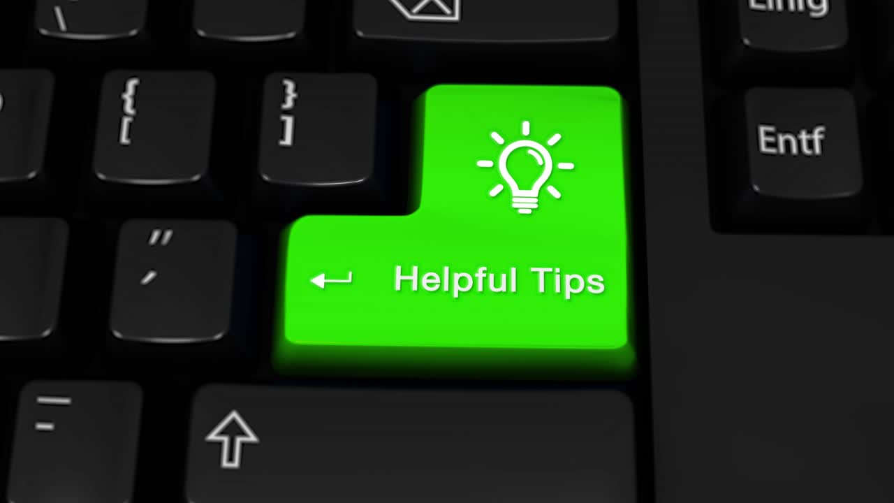 11 helpful tips rotation motion on green enter button on modern computer keyboard with text and icon