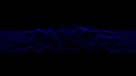 ondas de datos fondo abstracto. los puntos azules digitales 3d están conectados en una red en un fondo negro vacío para el efecto de superposición. tecnología, inteligencia artificial, ciencia, concepto de conjunto de datos.