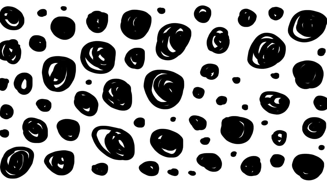 Abstract animated black dots on white background. Animation. Abstract background of loading black dots pulsating in motion. Minimal animation design.