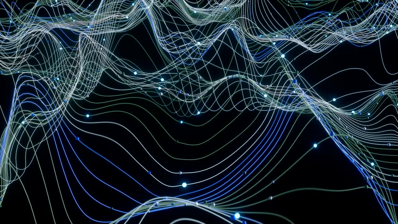 4K Abstract Depiction of Data Flowing Over a Network.