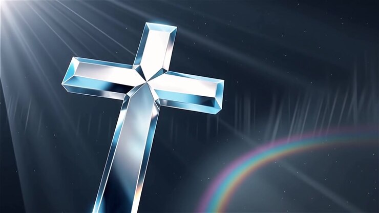 Christian Cross Heavenly Light Worship Background