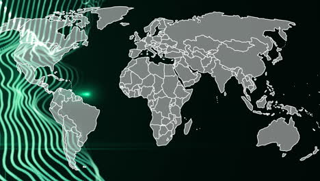 animación del mapa del mundo sobre un fondo negro