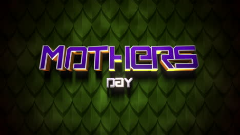 Mother-Day-text-on-green-leafs-pattern