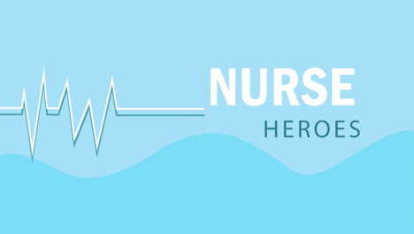 international nurse day lettering with pulse cardiac line
