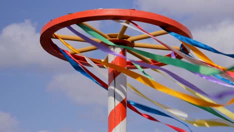 decorative multicolor ribbons waving in the wind