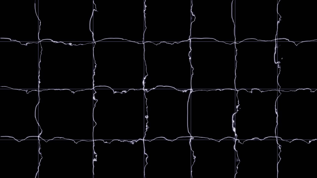 A grid of crackling white electricity lines on a black background. For technology, security, or abstract futuristic concepts