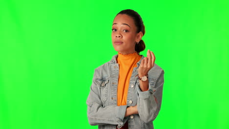 Angry,-woman-and-arms-crossed-on-studio