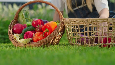 woman harvesting fresh produce in garden