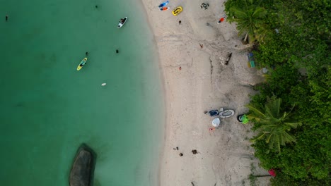 aerial-top-down-of-people-enjoying-water-activities