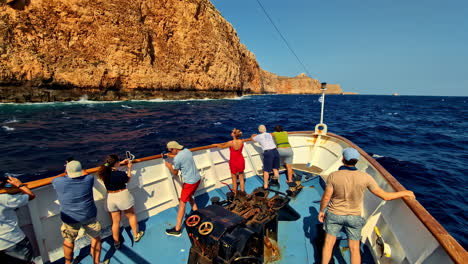 Landscape sightseeing coastal Mediterranean blue sea, cliff of Kissamos Port Greek Summer