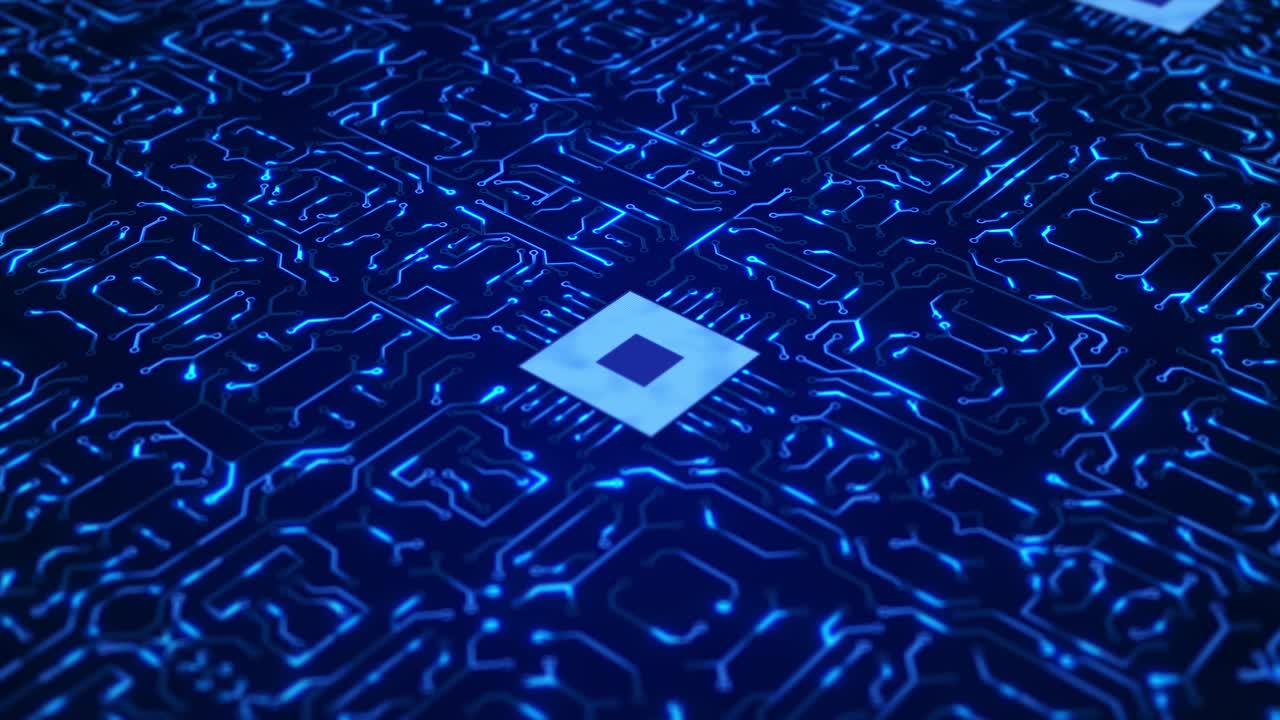 Circuit burst digital energy explosion human eye and hightech concept particles and energy flowing