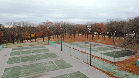 tennis courts at mcgraft park in autumn