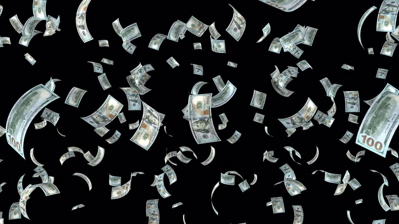 dólares voladores en bucle