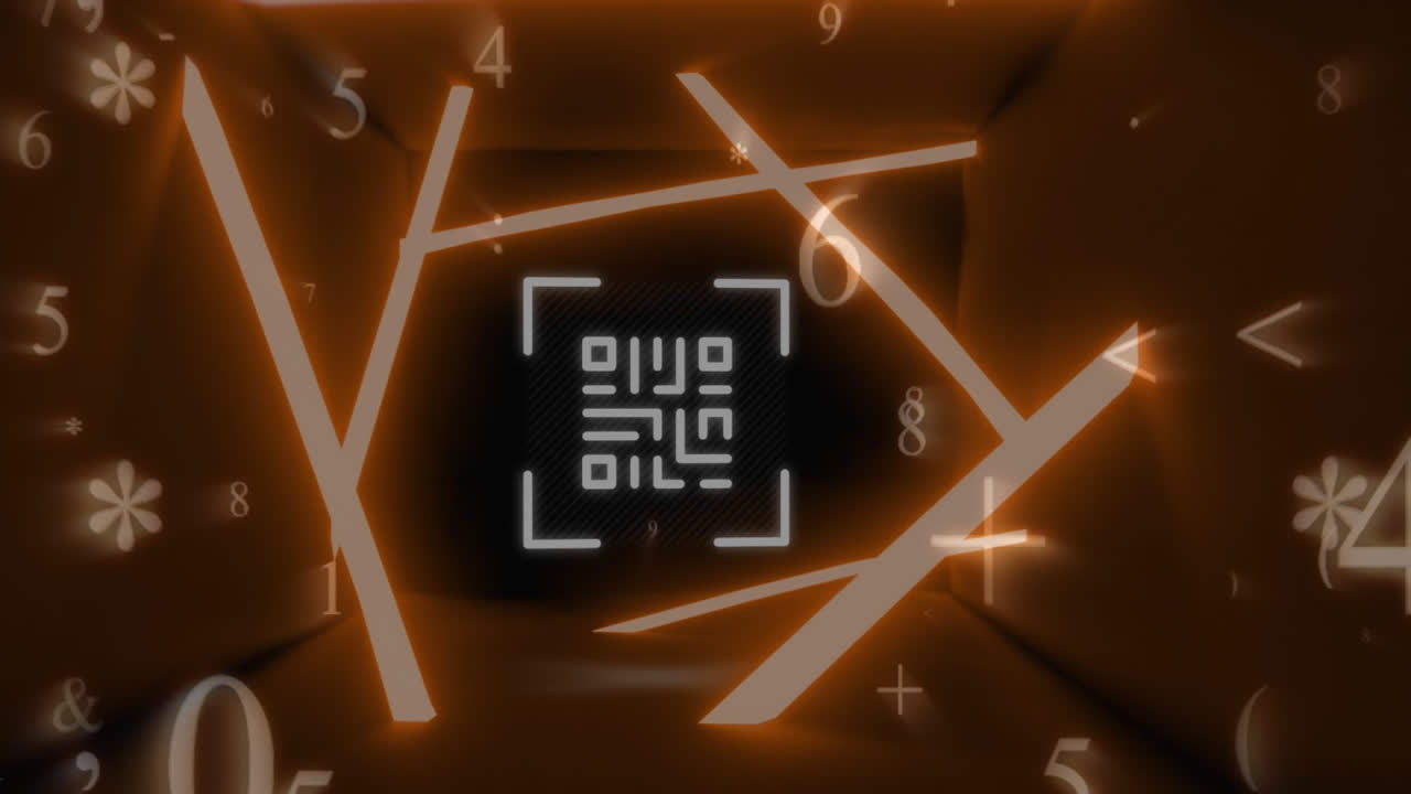 animación del código qr sobre el código binario