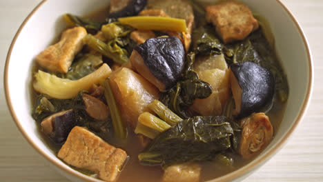 chinese vegetable stew with tofu or mixture of vegetables soup - vegan and vegetarian food style