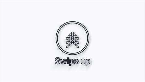 line swipe up animation button. application and social network icons, swipe up for advertising. social media scroll arrows. 4k video animation with alpha channel