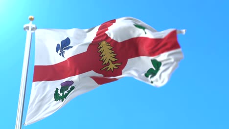 bandera de la ciudad de montreal en la provincia canadiense de quebec, canadá.