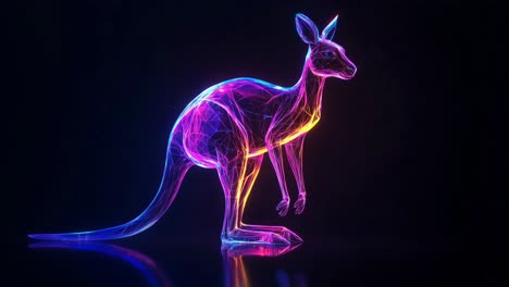 abstract neon kangaroo
