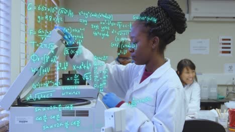 animation of mathematical equations over diverse doctors taking samples