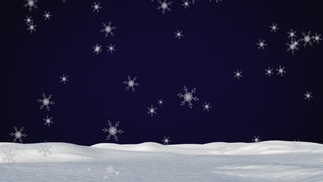 Animación-Del-Paisaje-Nocturno-De-Invierno