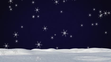 animación de paisajes nocturnos de invierno