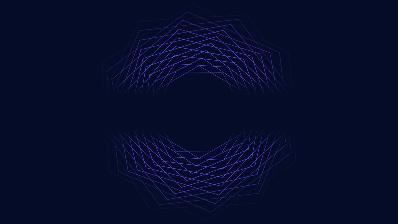 Futuristic blue geometric hexagons in dark galaxy